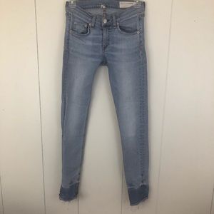 Rag & Bone Skinny Jeans Raw Frayed Hem size 25